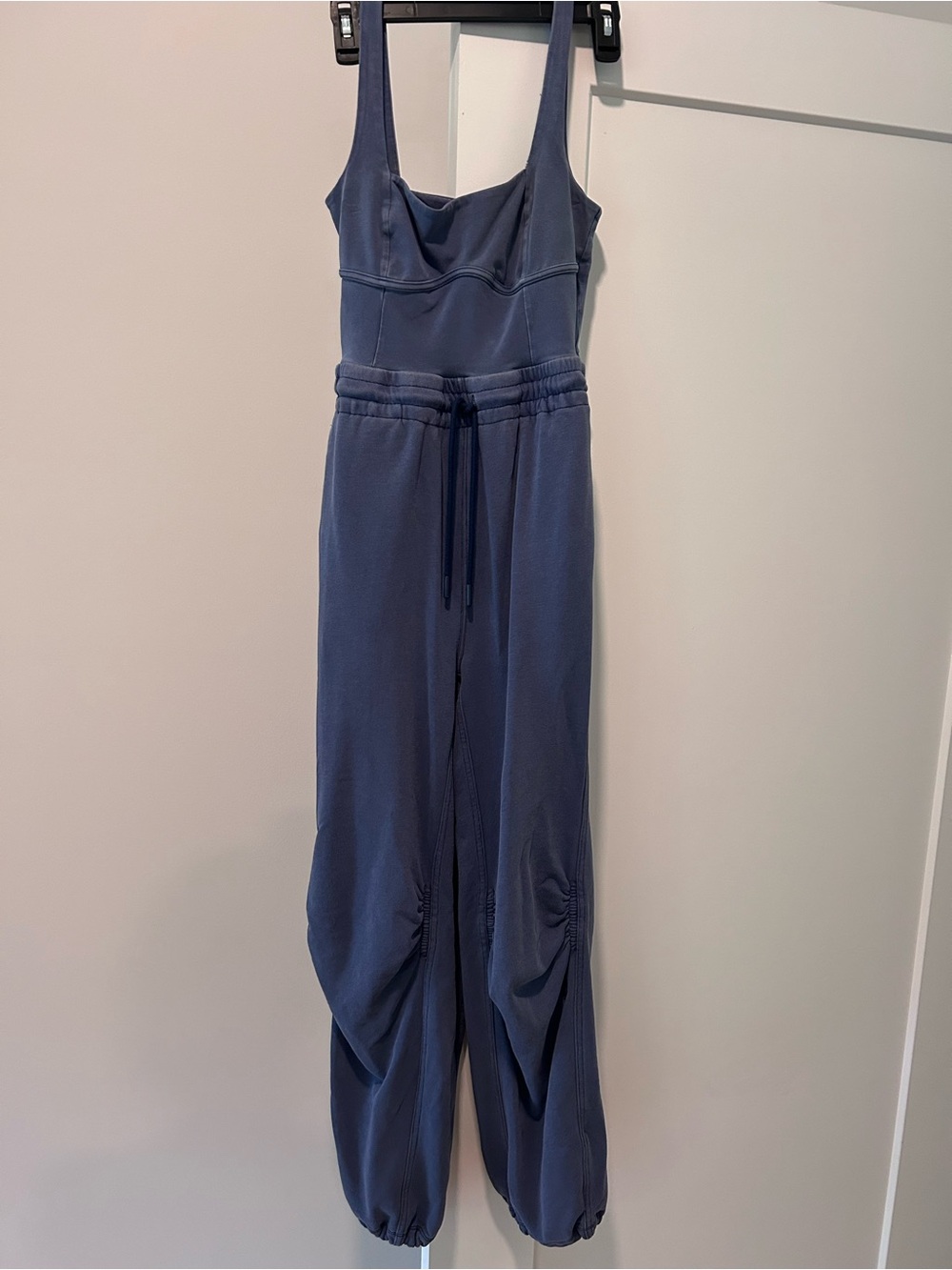 Free People FP movement inbound onsie Navy Blue Sleeveless Drawstring Jumpsuit